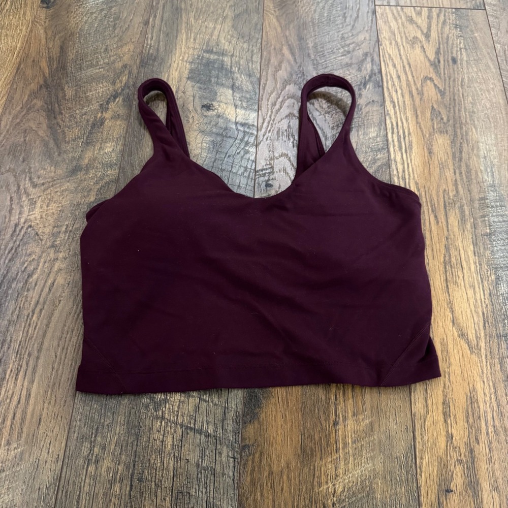 Lululemon Align Tank Top Burgundy Plum Nulu Yoga Camisole Size 8 Activewear